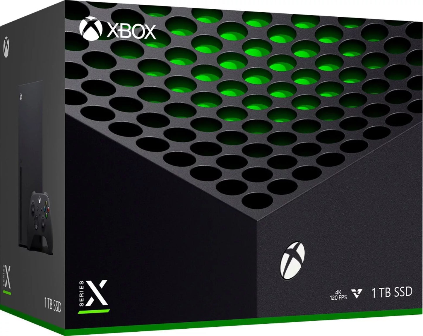 2024 Newest Series X 1TB SSD Console + 1 Wireless Controller, 16GB GDDR6 RAM, 8X Cores Zen 2 CPU Gaming, 4K UHD Blu-Ray, 8K HDR, Wifi + 3Pcs Controller Skins