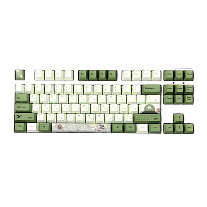 127 Keys Cherry Profile Matcha Green PBT Keycaps Mechanical Keyboard Dye-Subbed Mountain Forest Custom DIY Mx Switch Keycap